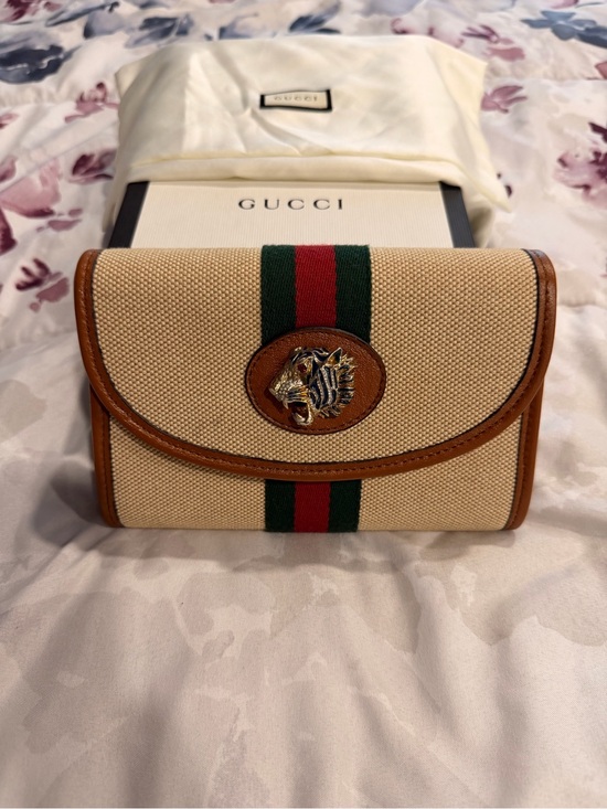 Gucci Handbags - AUTH GUCCI RAJAG CANVAS POUCH/CLUTCH W/ DUST BAG AND BOX NWT WILL TAKE OFFER